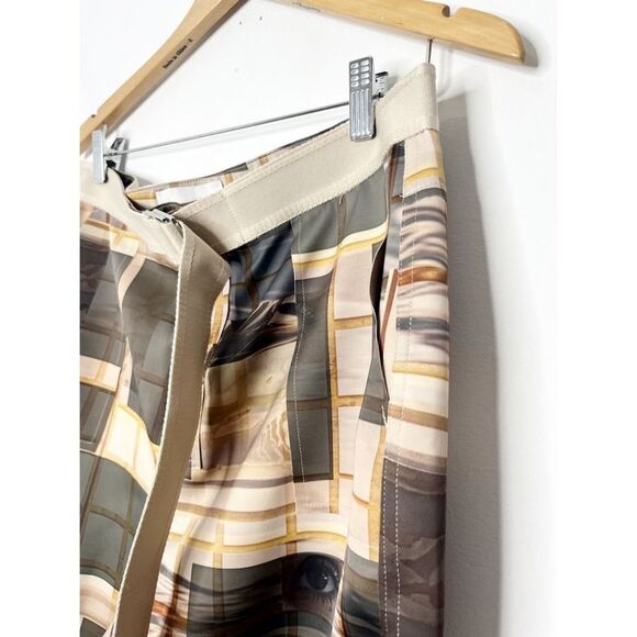 NWT Holzweiler Skunk Pants I See Patchwork Screen Printed Faces Tan/Grey Sz XL - Picture 8 of 14